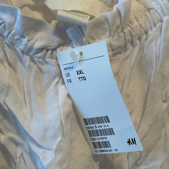 H&M jacquard floral tie shoulder swingy white tank NWT size XXL - Picture 7 of 8